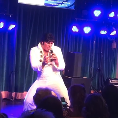 Manny Triana performing as Elvis Presley